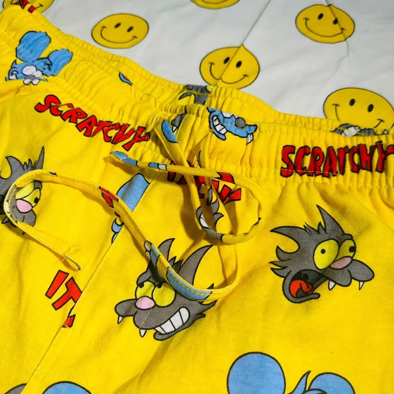 Women Pajamas Pants Cartoon Short Sweatpants Sleepwear Middle Waist Shorts For Men Sleep Bottoms