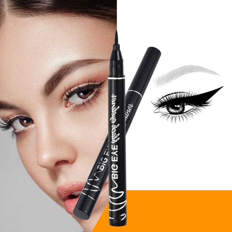 1/2/3szt Eyeliner Czarny Eyeliner w płynie Wodoodporny Szybkoschnący Gąbka do oczu Ołówek do makijażu dla kobiet Kosmetyki Tanie