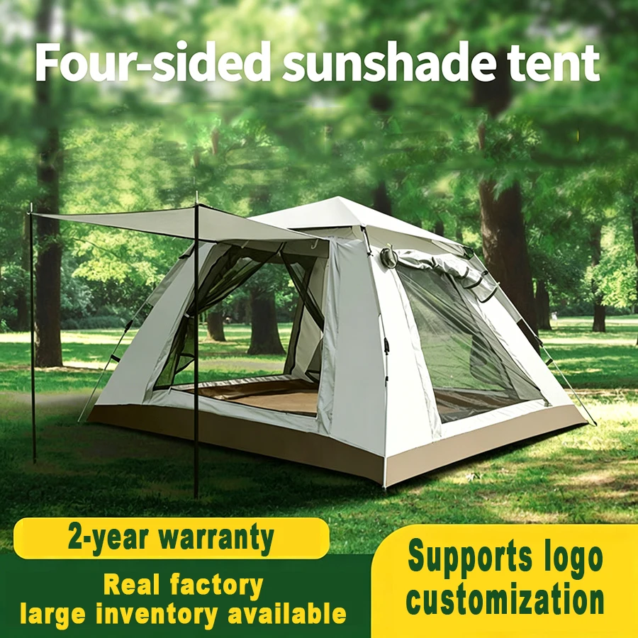 Auto Camping Tent, 2 Doors 2 Windows, Quick Setup, Windproof Waterproof UV Sunshade, Portable Outdoor Tent for Camping Hiking