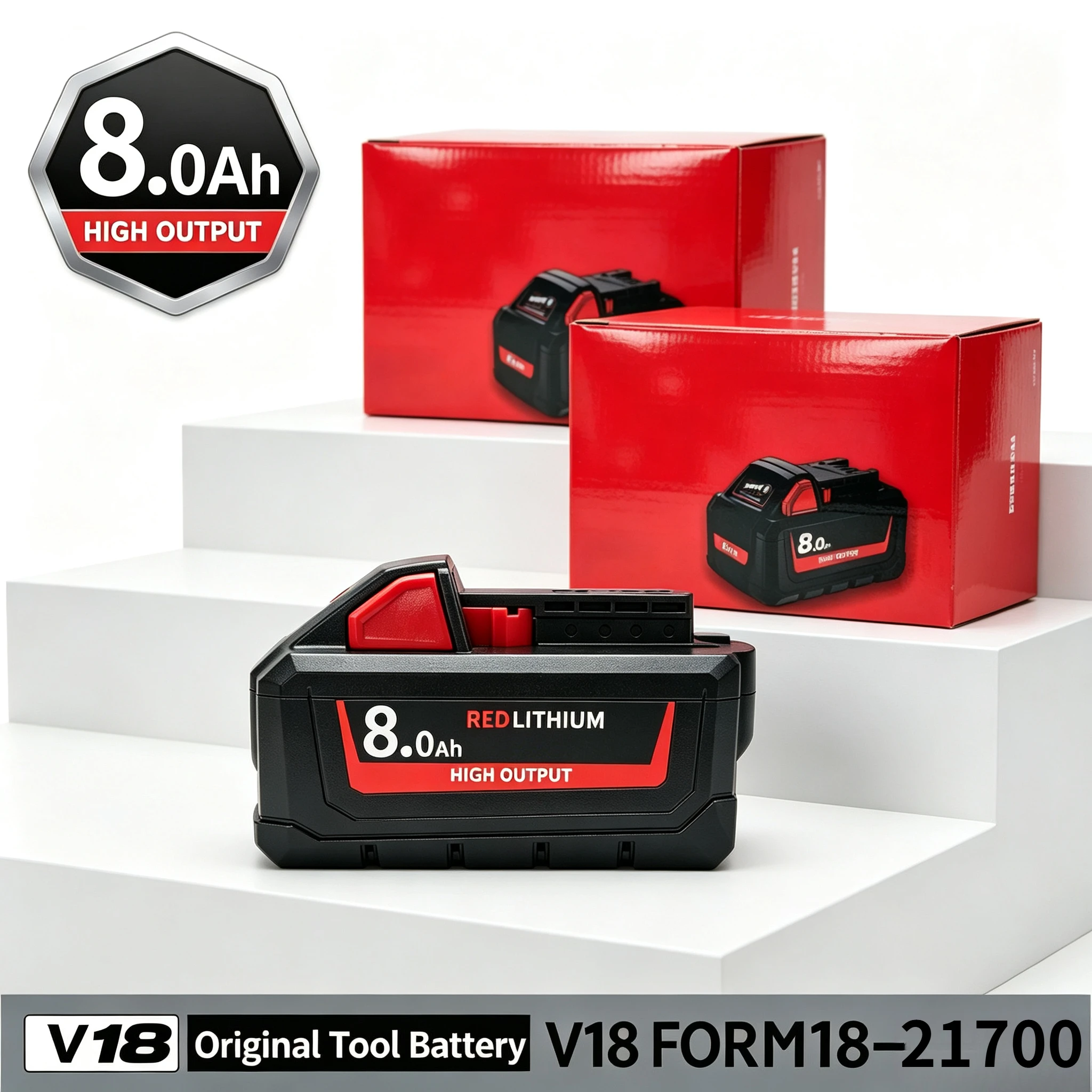 For Milwaukee M18 18V XC8.0AH HD12.0Ah Replacement Battery 48‑11‑21700 M18B6 Lithium Ion for Cordless Drill Angle Grinder Saw