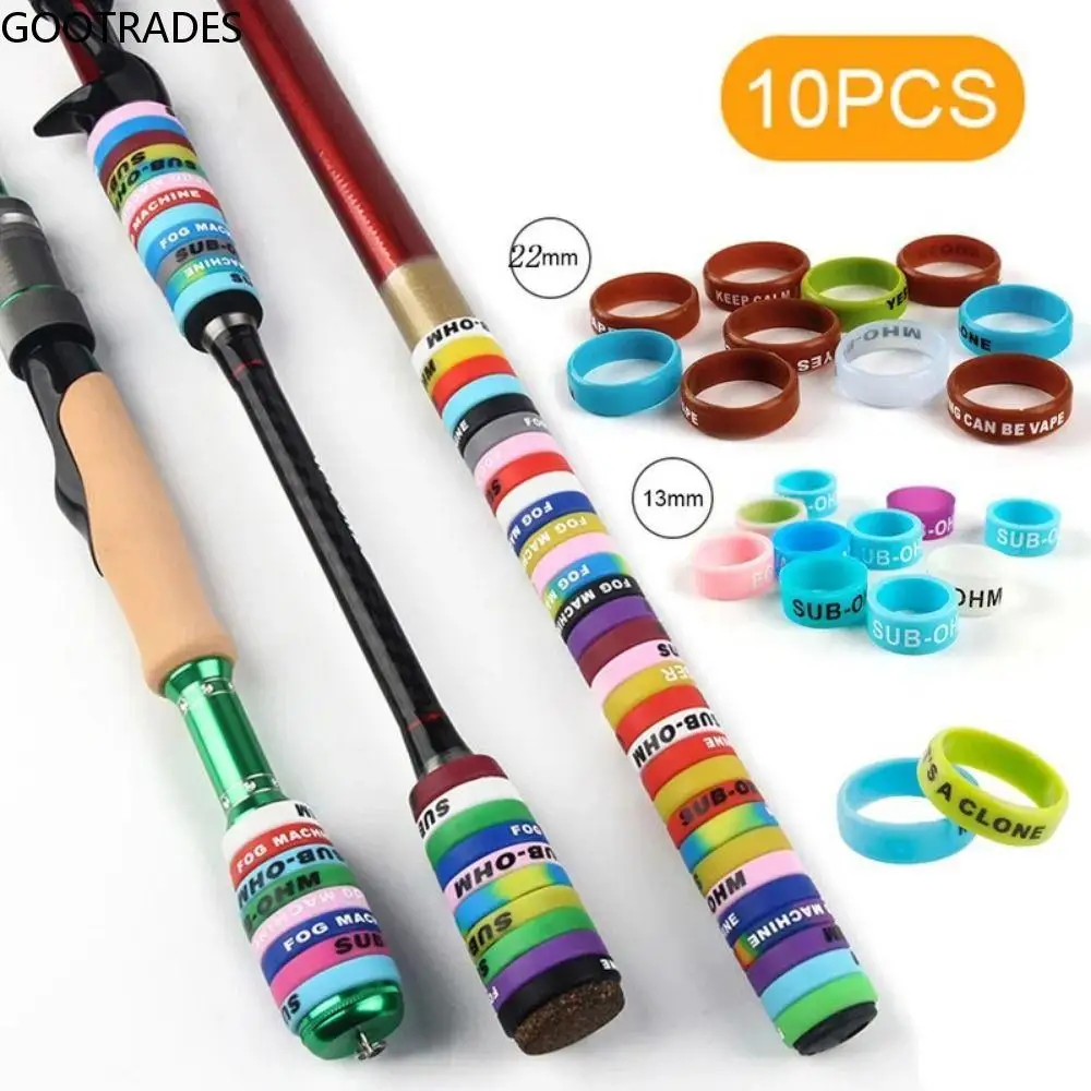 

10Pcs Fishing Rod Grip Protective Covers Anti-skid Silicone Fishing Rods Grip Fishing Tools