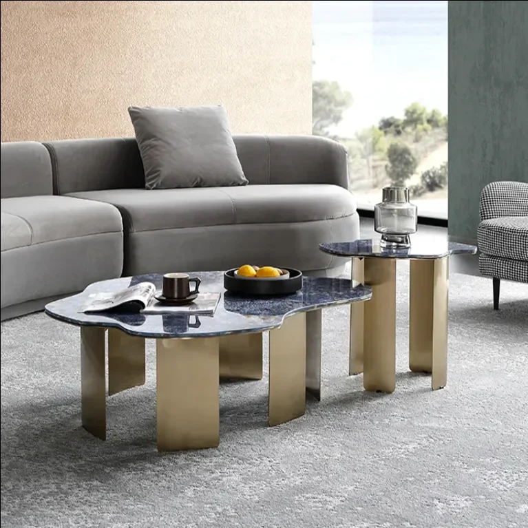 hot selling Italy style coffee table sintered stone table indoor promotional Integrated free center table set