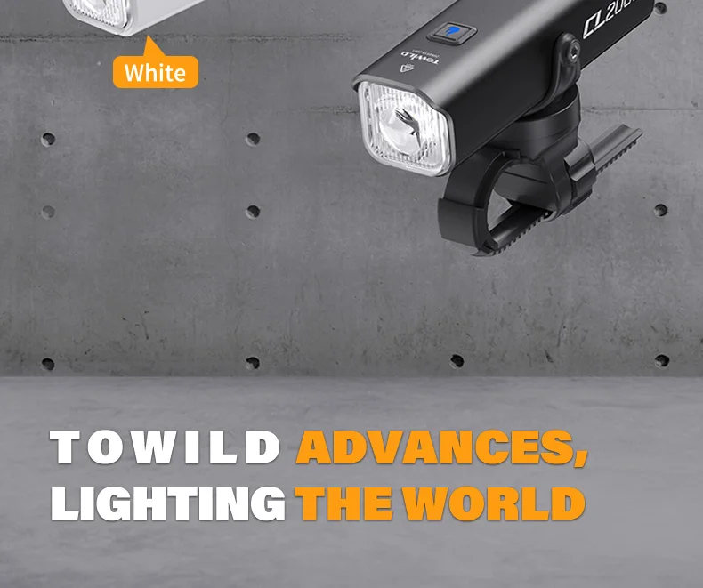 TOWILD CL2000 Bicycle Light With Cut-off Line Beam 2000LM Rechargeable 5000mAh Led Bike Front Lights IPX6 MTB Cycling Headlights