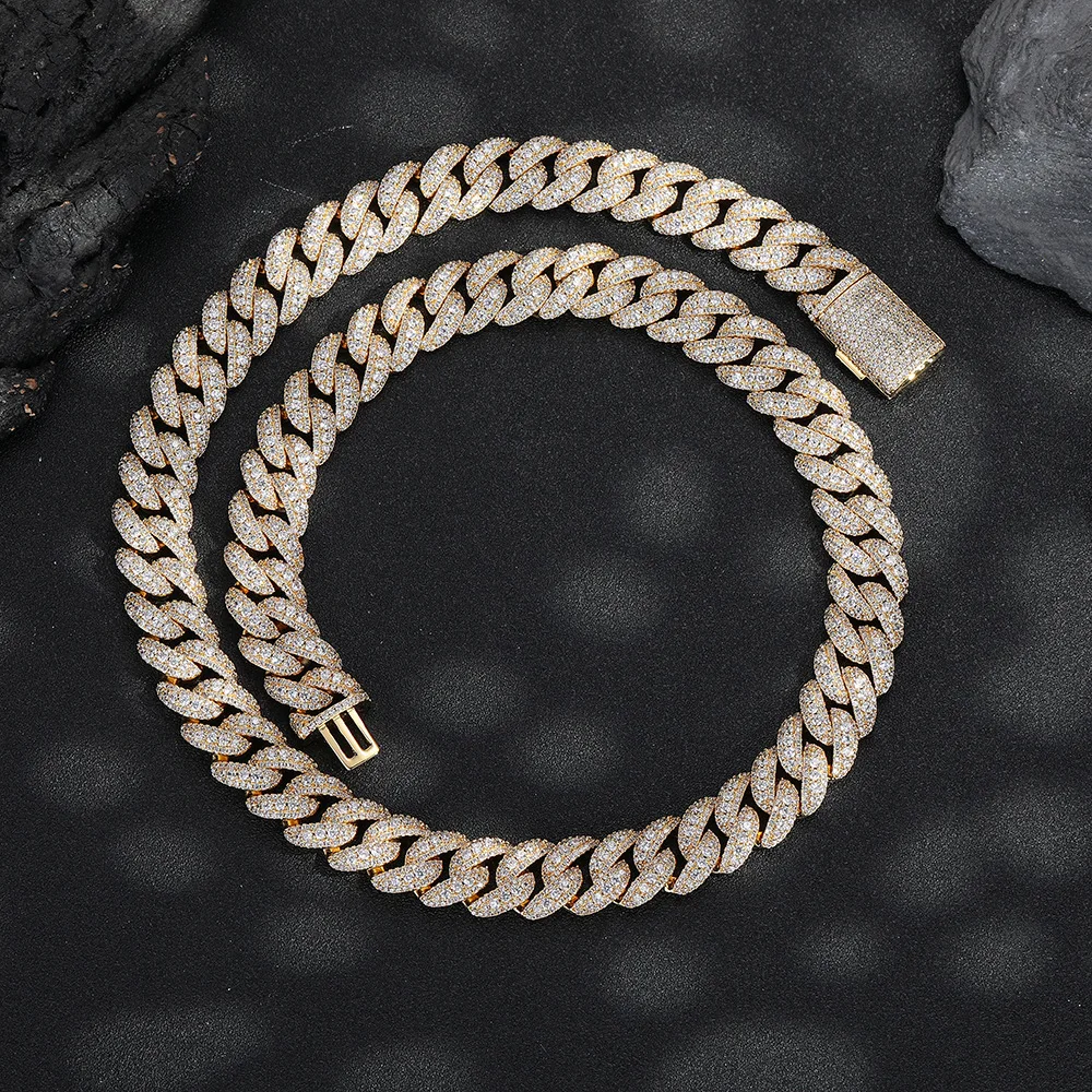 

Кубинская цепочка 15 мм с овальным цирконием, мужская уличная одежда, брендовый стиль, комплект ювелирных изделий в стиле хип-хоп