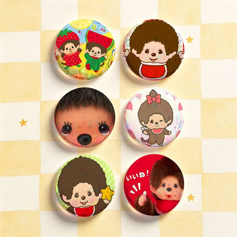 M-Monchhichi Badges Round Nijigen Otaku Culture IP peripheral products 58mm 44mm 32mm 75mm 25mm Mini