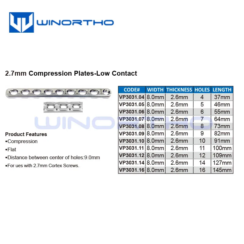 Imagem -02 - Lc-dcp Compressão Placa Veterinária ao Synthes Instrumento Equipamentos Ortopédicos Animal de Estimação Ferramenta de Veterinário Tplo Cirúrgico 2.7 mm