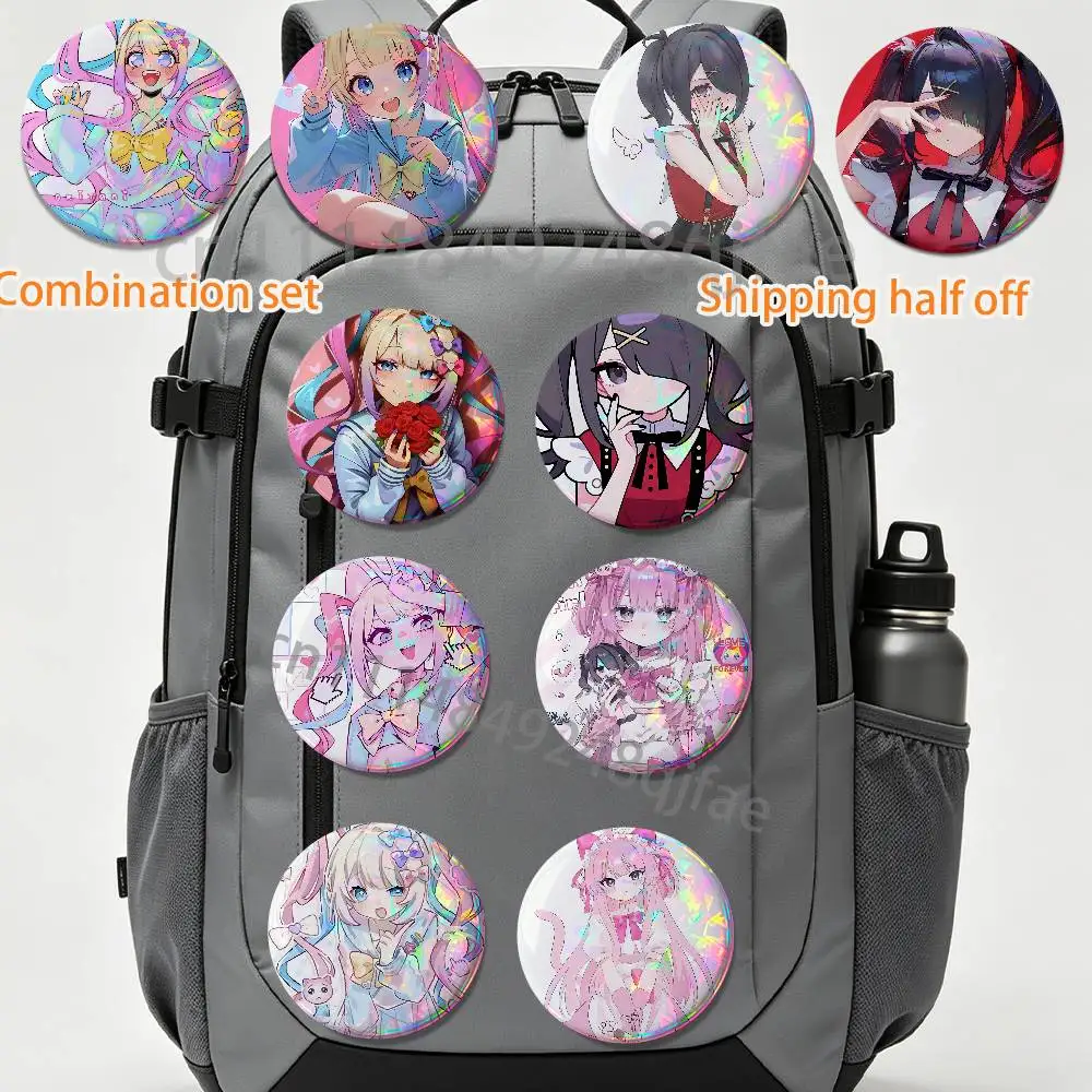 cute P-chan KAngel  Ame-chan 2 piece set Badges On Backpack Jacket Cartoon Round Brooches Acrylic Button Pins Collection Gifts