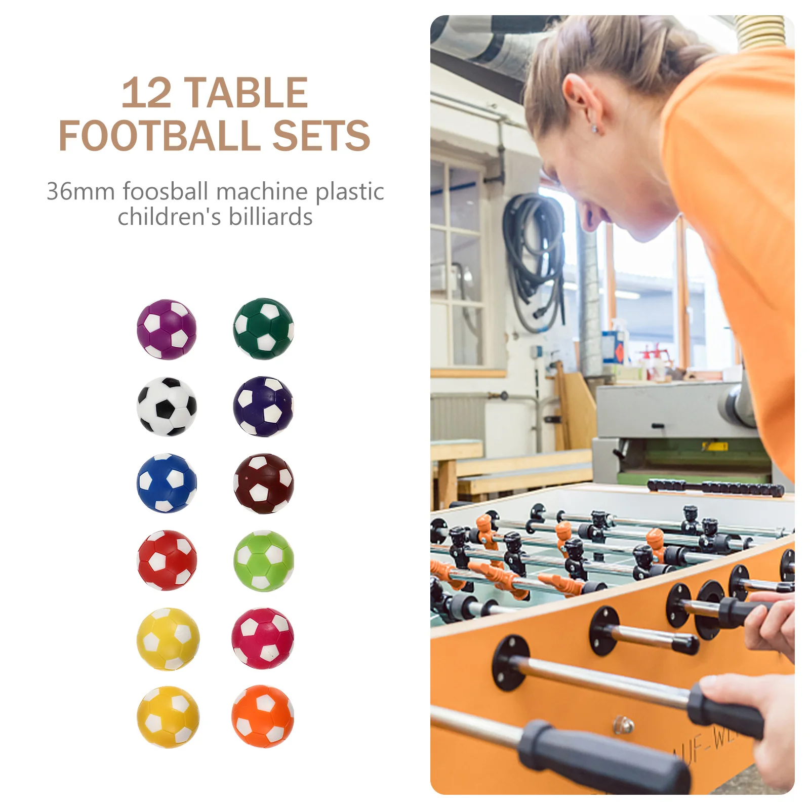 

12 Pcs Football Table Soccer Foosball Balls Replacement Accessories Mini Parts