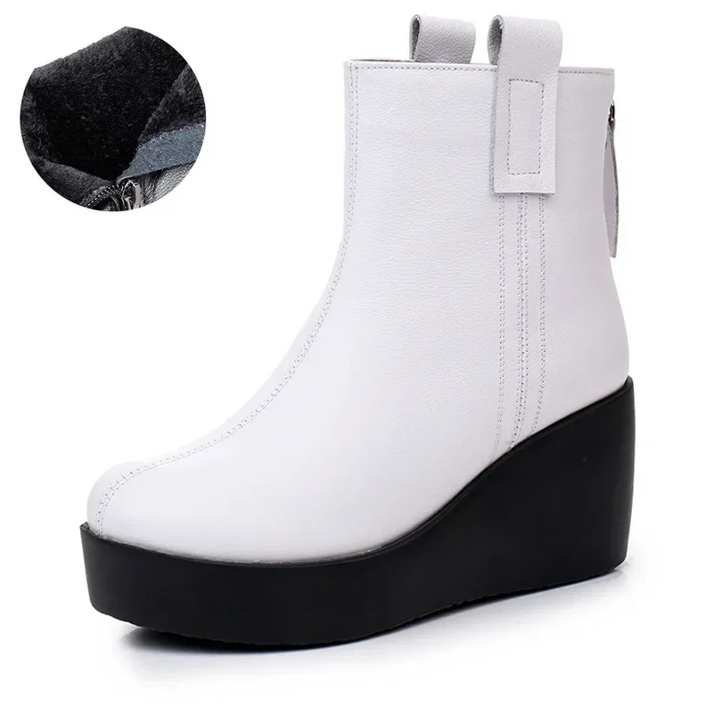 Big Size 42 Brand Design Ladies Wedges High Heels Ankle Boots Fashion Zip Goth Platform women\'s Boots Party Punk Shoes Woman