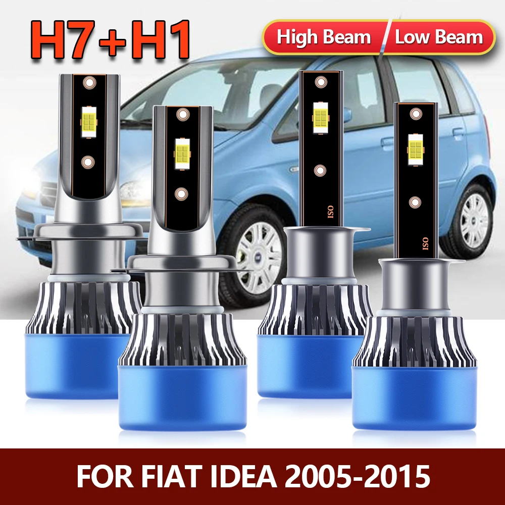 

4x LED Bulbs H1 H7 Headlight High Low Combo CSP Lamp Kit For Fiat Idea 2005 2006 2007 2008 2009 2010 2011 2012 2013 2014 2015