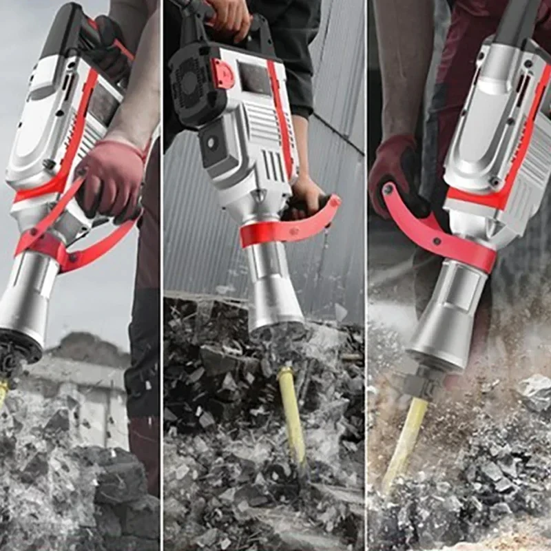 5900W High-power Electric Impact Hammer Complete Set Of Tools Industrial Grade Impact Concrete Wall Demolition Pile Driving