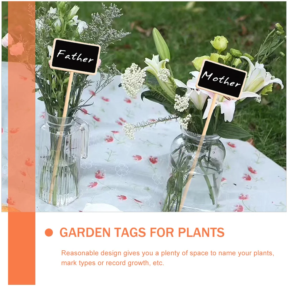 

20pcs Plant Labels Small Blackboard Wood Bamboo Garden Markers Sturdy Reusable for Home Professional Landscaping Herb Garden