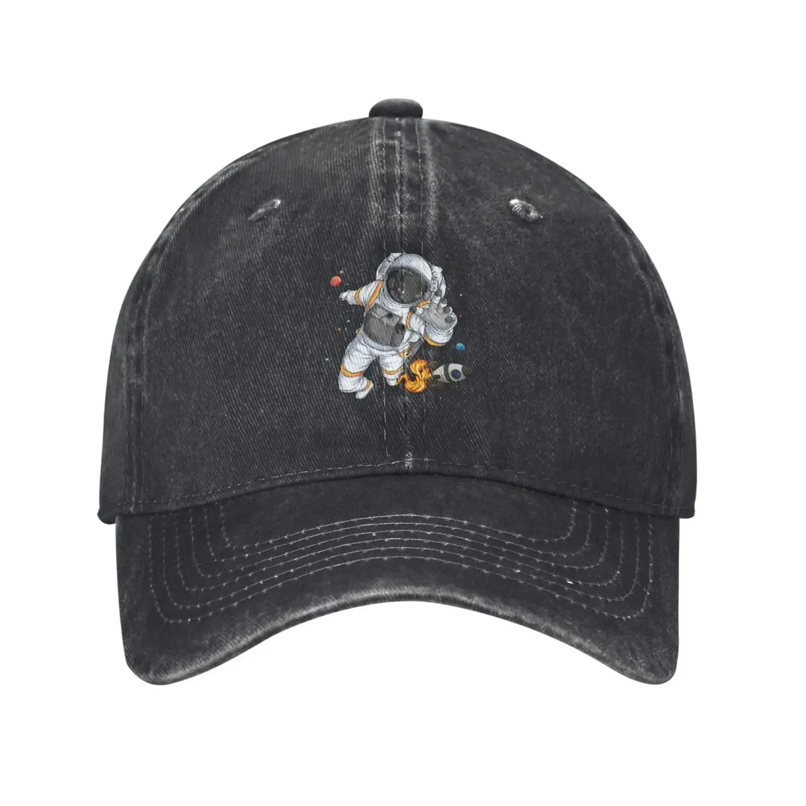 Space Astronaut Baseball Cap Women Men Hat Vintage Cowboy Hats Trucker Sun Hat Black