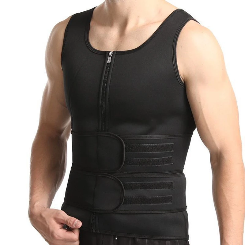 1Pc Double Waist Shapewear Men\'S Sports Vest Sweat Suit Fitness Corset Waist Corset Exercise Belly Belt