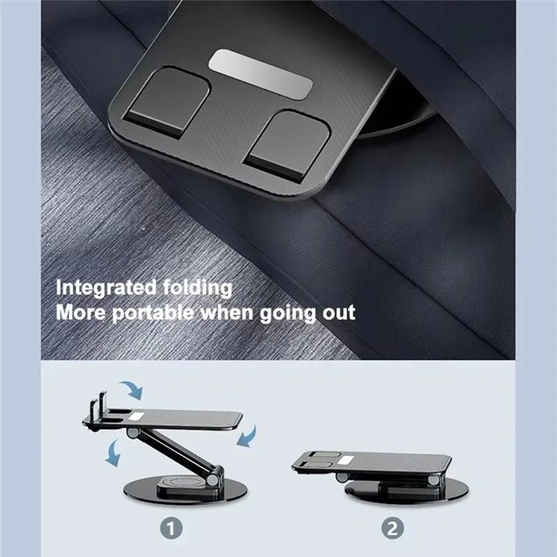 N11R Portable 360° Rotation Phone Tablet Holder Height Adjustable Desktop Lazy Stand ABS Aluminum Alloy Bracket