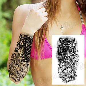 بوصلة فارس كبيرة وشم مؤقت للرجال والنساء ، نسر واقعي ، تنين ، أسد ، نمر ، مخيف ، ملصق جسم مزيف ، ذراع ، جسم أعلى 8 بيع النسر الصدر الوشم - No5