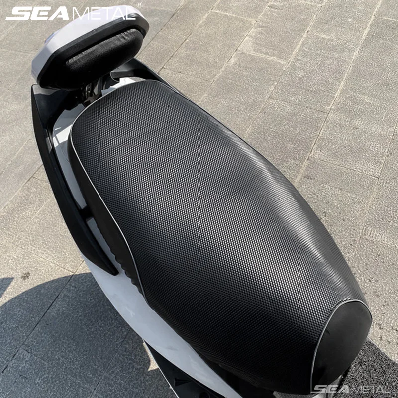 

SEAMETAL Leather Motorcycle Seat Cushion Cover Universal Anti-slip Seat Protector Mat Waterproof Sun-proof Wear-resistant Covers