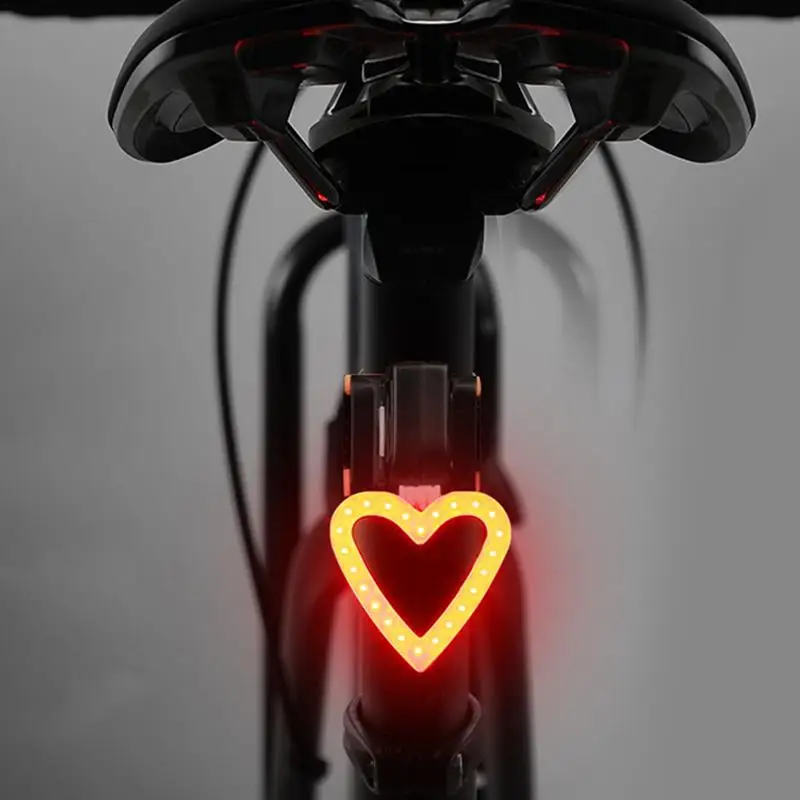 Bicycle Rear Light Bike Taillights COB LED bicycle light Heart/Round Shape USB Rechargeable Creative Taillights Bike Accesorries