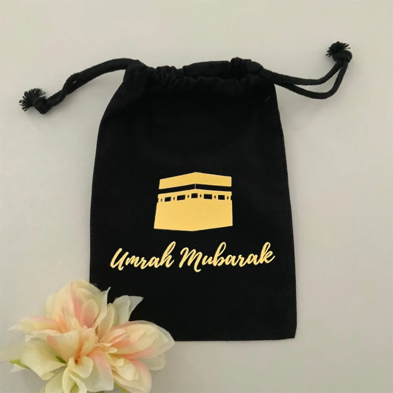 5 pz Kaaba umrah mubarak regalo nero borse regalo musulmano islamico Ramadan Kareem eid decorazione segno hajj congratulazioni keepsake