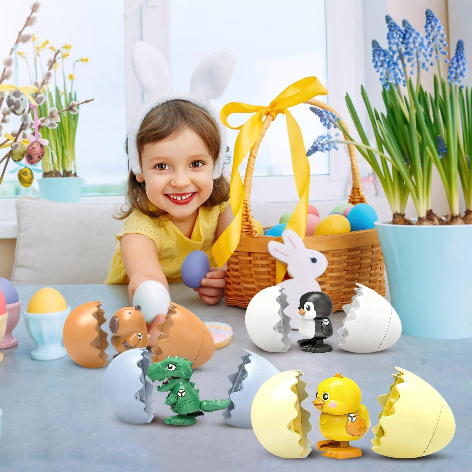 Jeux de société dinosaures à remonter, jouet amusant pour la famille, œuf Capybara pour enfants, garçons et filles, voyage sur route préscolaire, voiture, école à domicile