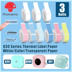 Phomemo D30 Q30 Q30S Q31 Thermal Label Maker Tape for School Home Office Small Business 3 Rolls 160 Labels/Roll, 12x40mm