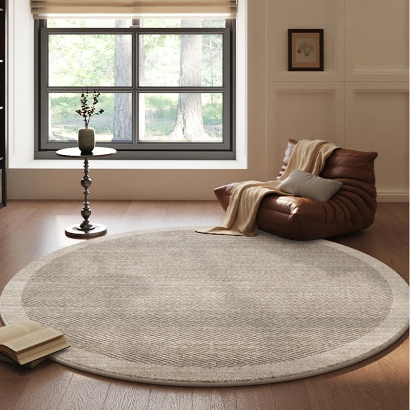 Retro Style Bedroom Decor Round Carpet Thick Plush Lounge Floor Mat Fluffy Soft Study Rug Light Luxury Carpets for Living Room