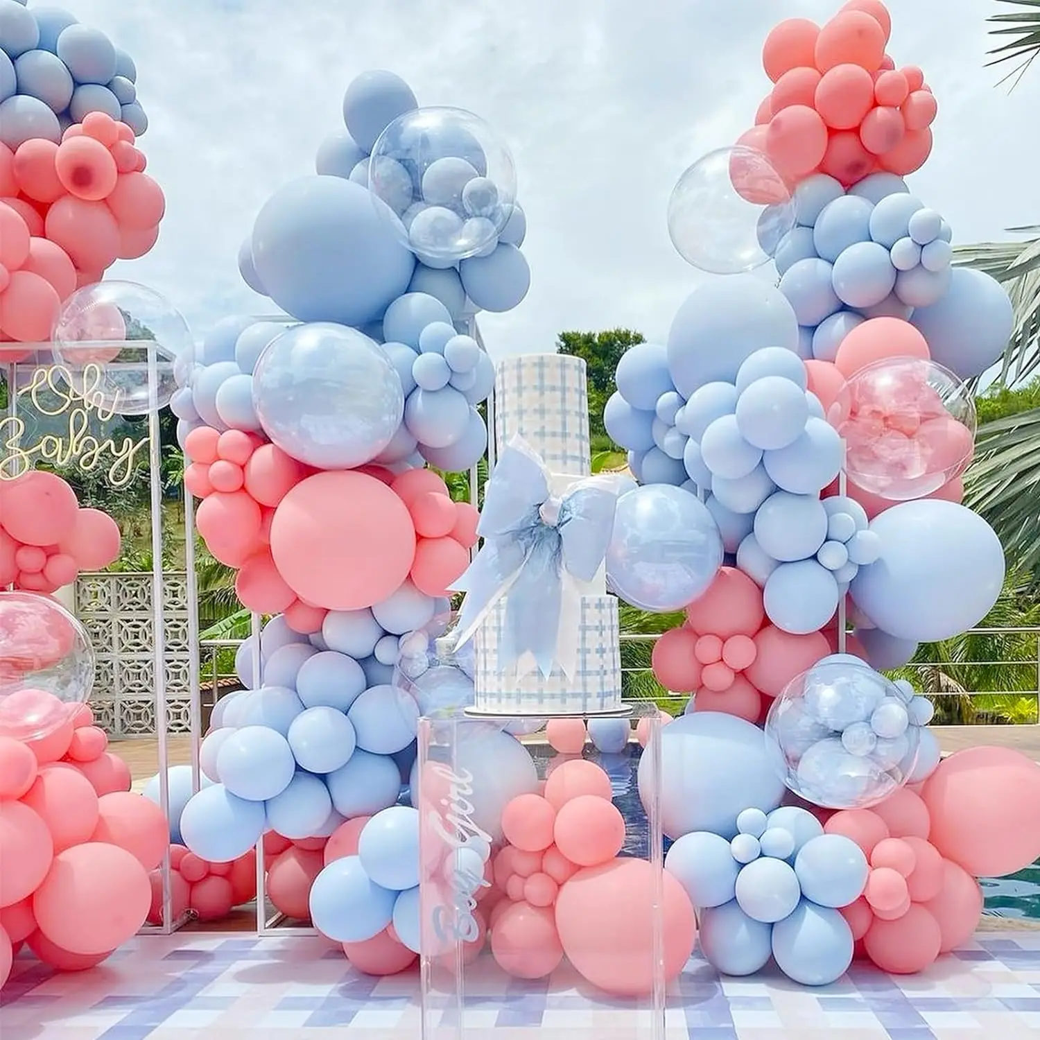 مجموعة بالونات لاتكس زرقاء مكونة من 134 قطعة مناسبة لحفلات أعياد الميلاد وحفلات الزفاف وحفلات عيد الحب #4