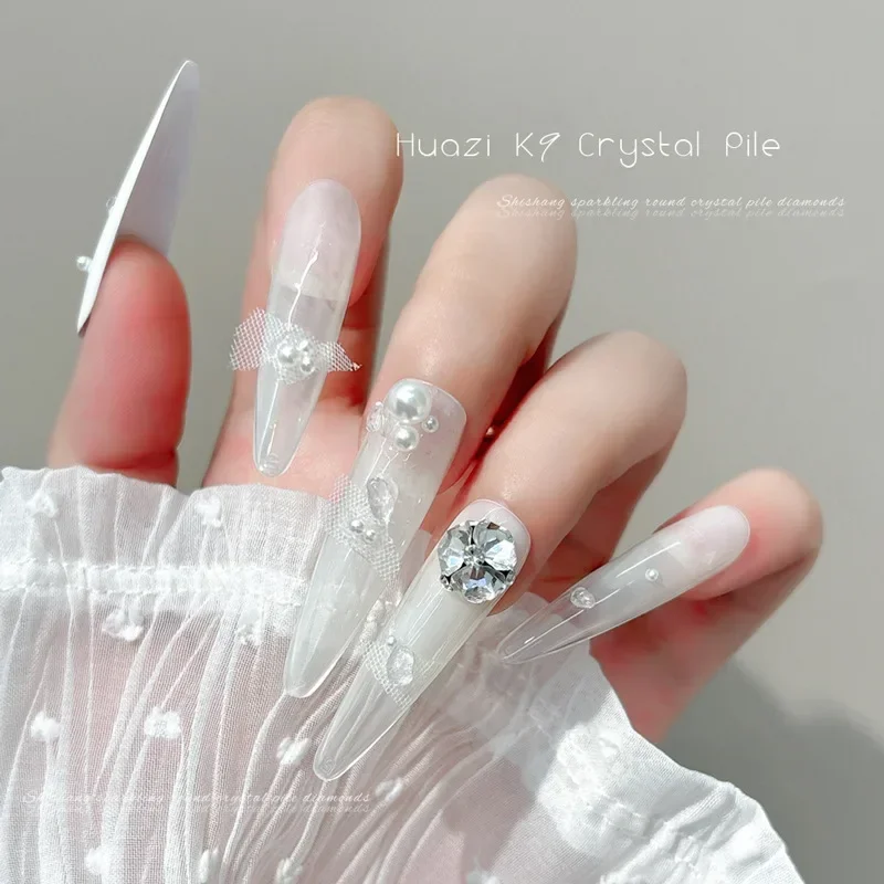 2Pc K9 Crystal Pre-made Nail Rhinestone 33 Multi-facet High Quality Rhinestone Ball Alloy Nail Charms For DIY Manicure Decor