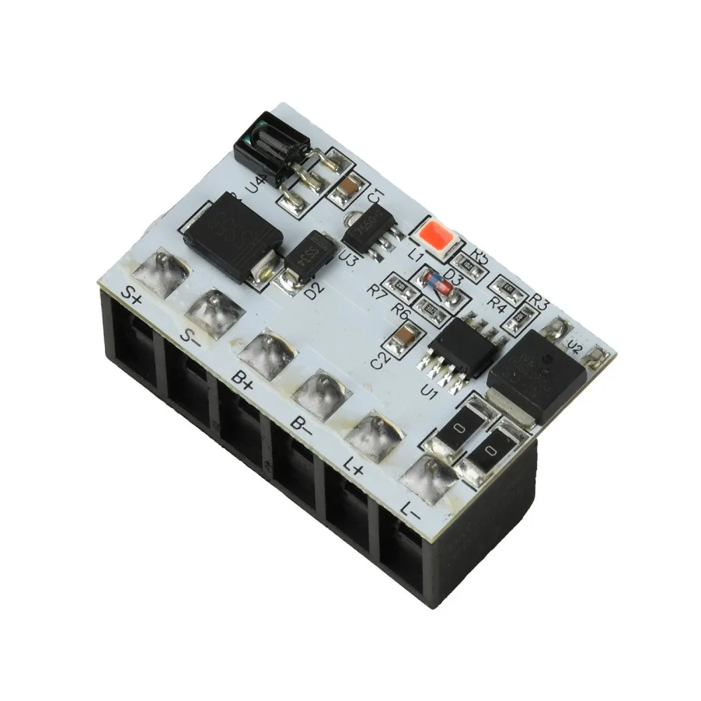 Automatic Solar LED Light Driver Control Board DC3-45V 6A Charge 4A Output Remote Control Daytime Charging Night Auto On
