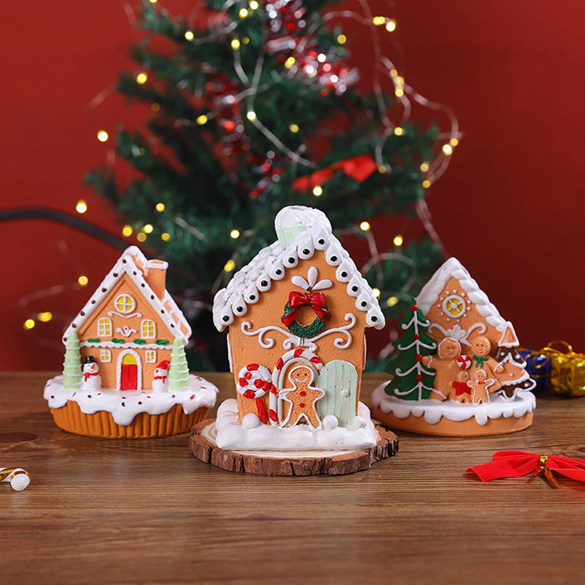 Resin Christmas Snowhouse Decoration Store Dessert Stand Showcase Micro Landscape Decoration Props Christmas Gifts