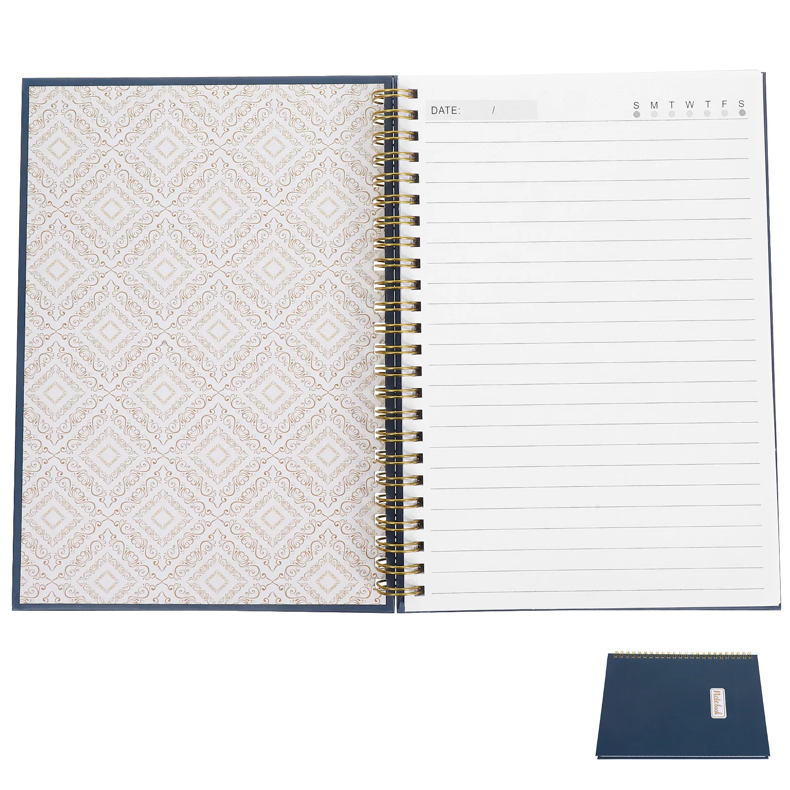 

A5 Spiral Bound Notebook Blank Lined Pages Daily Work Planner Portable Study Organizer for Students Professionals Horizontal