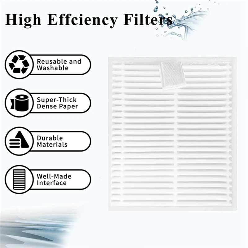 Сменные детали для робота-пылесоса Roidmi Eve CC/SDJ12RM, основная боковая щетка, фильтр НЕРА, насадка на швабру, тканевый мешок для пыли, 17 шт.