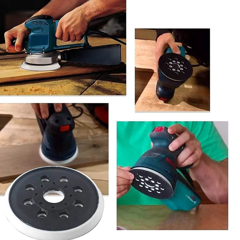 Bantalan ampelas pengganti kait & Loop 2 buah PU 5 inci untuk ROS10 ROS20 ROS20VS ROS20VSC Sander Track