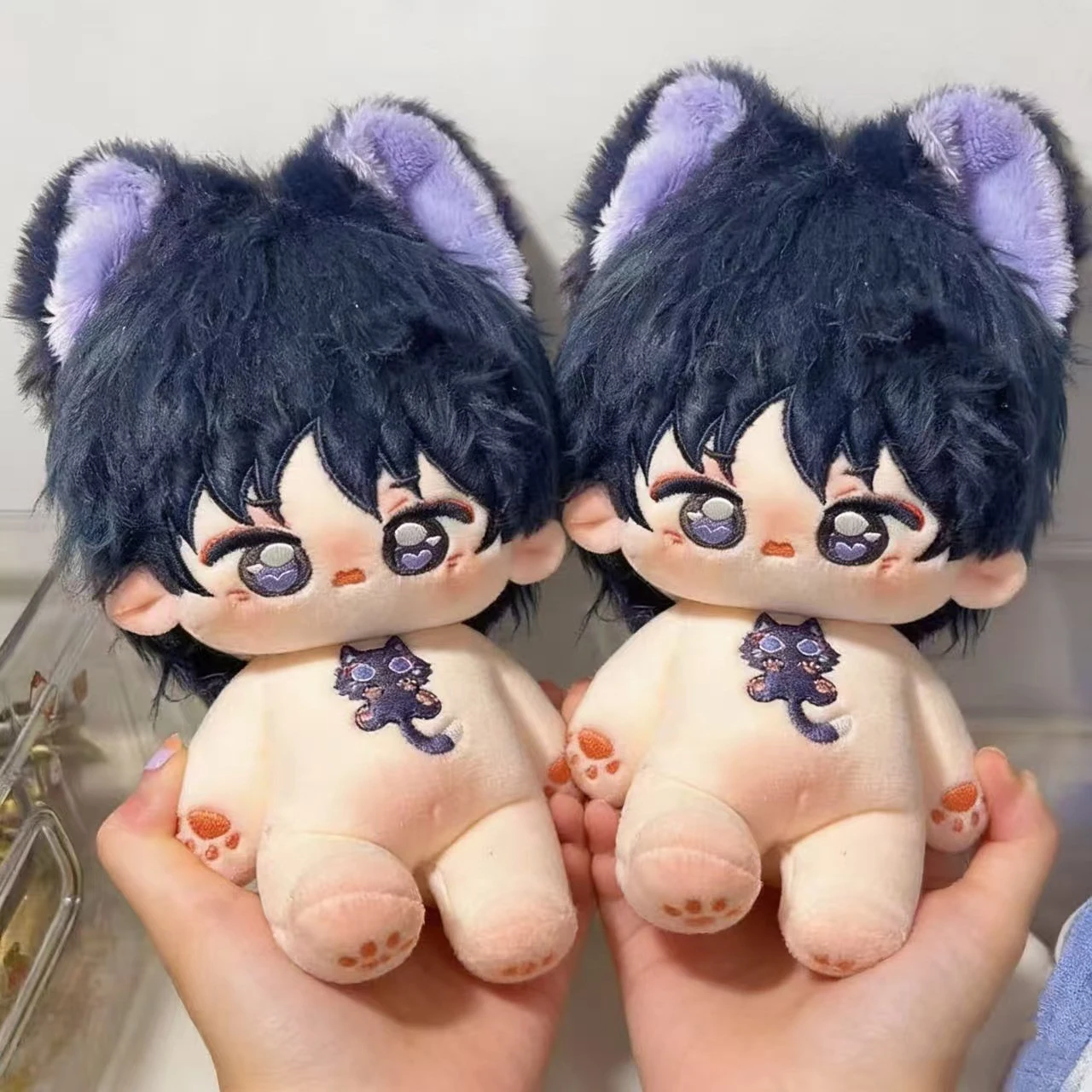 20cm Anime Genshin Impact Scaramouche Wanderer Plushie Stuffed Dress-up Plush Doll Body Toy Collectible Figure Birthday Gift