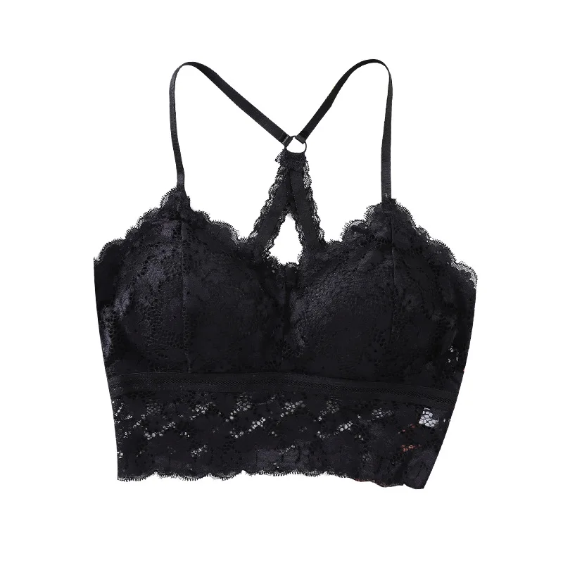 Plus-size Lace Beautiful Back Strap Bra Anti-slip, Backless Bra Wrap Sexy Underwear with A Comfortable Base Over The Top