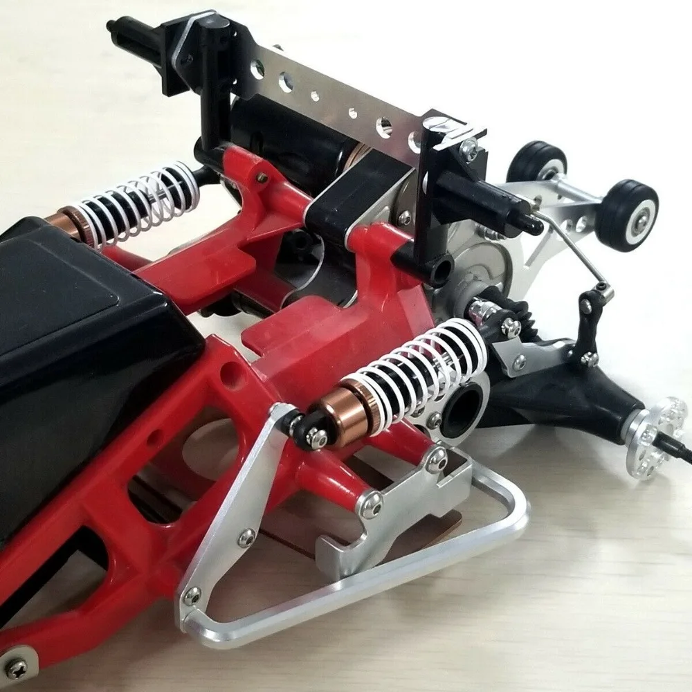 ชุดแผ่นกันกระแทกหลังอะลูมิเนียมและคาร์บอนไฟเบอร์ สำหรับ Tamiya Frog BlackFoot Monster Beetle Subaru Brat 2wd ORV Chassis