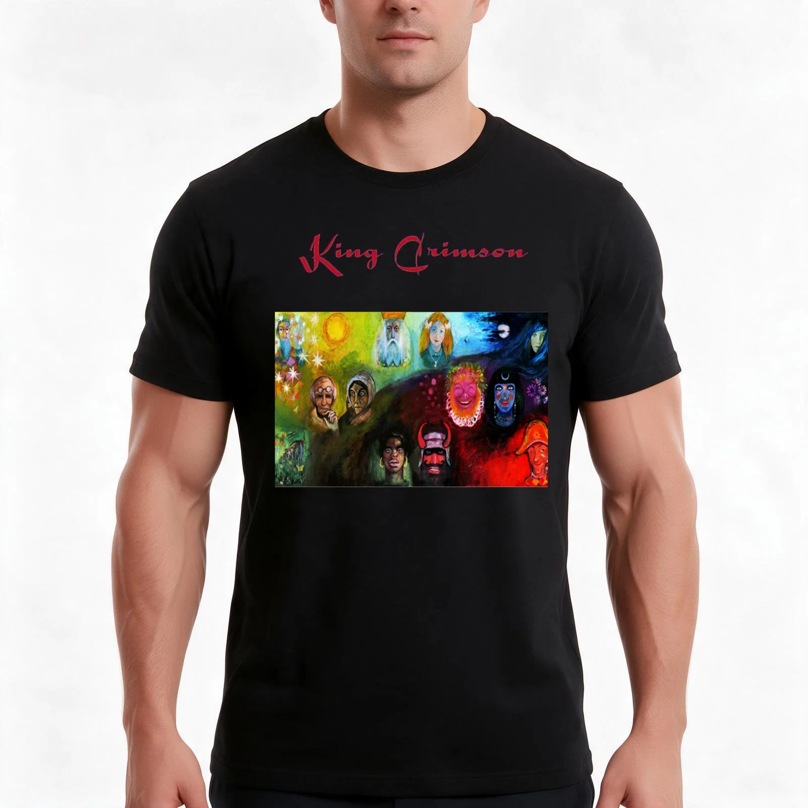 Crimson king - in poseidon's wake (light and dark colors) T-Shirt, Summer Casual Cotton Tee, Oversized Streetwear Tops