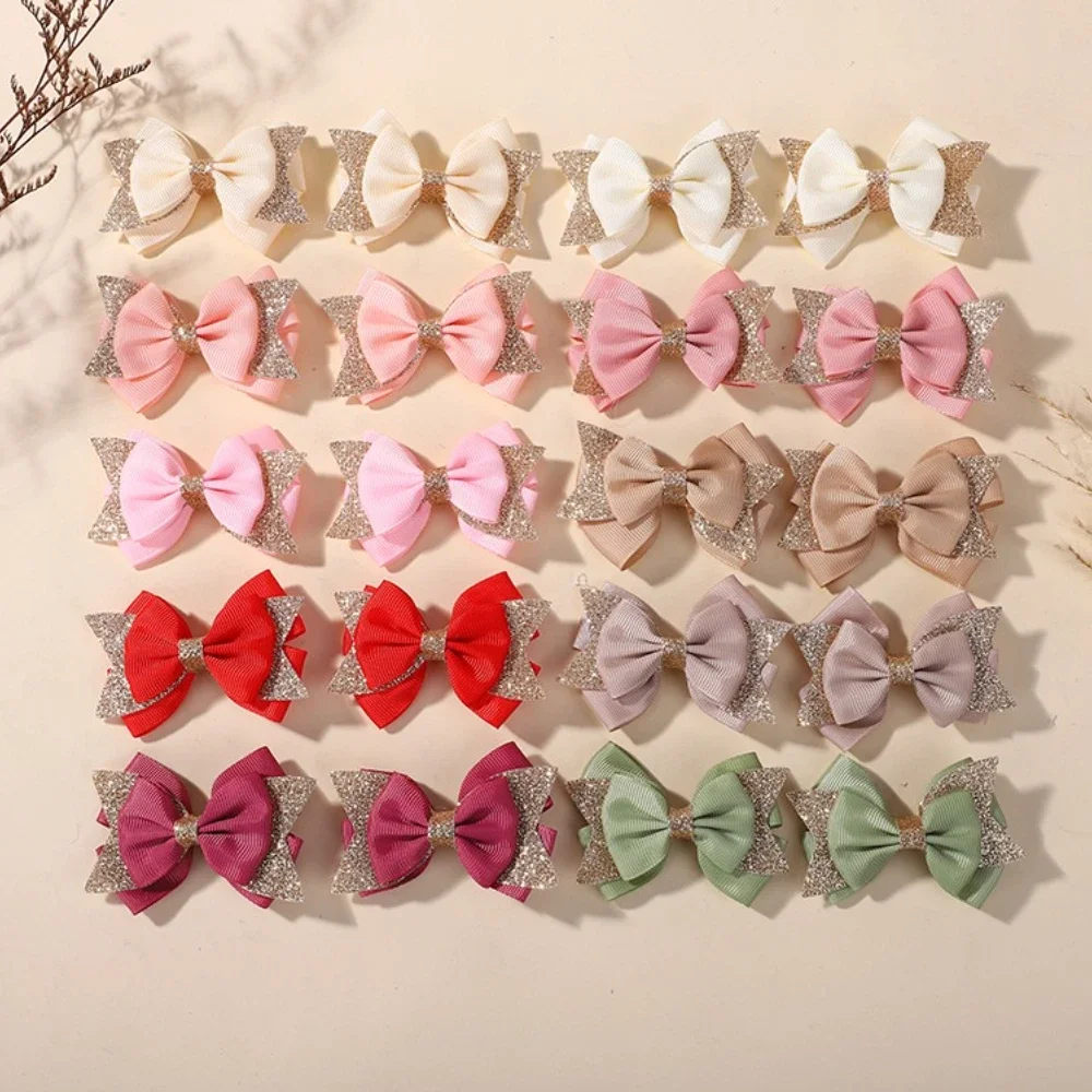 2 Teile/satz Handgemachte Glitter Schwalbenschwanz Bogen Haar Clips für Frauen Mädchen Täglich Tragen Baby Haarnadeln Bowknot Headwear Haar Zubehör