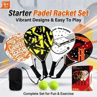 Padel Racket with Carbon Fiber Surface & EVA Memory Foam Core – Lightweight Well-Balanced Padel for Beginners and Intermediate