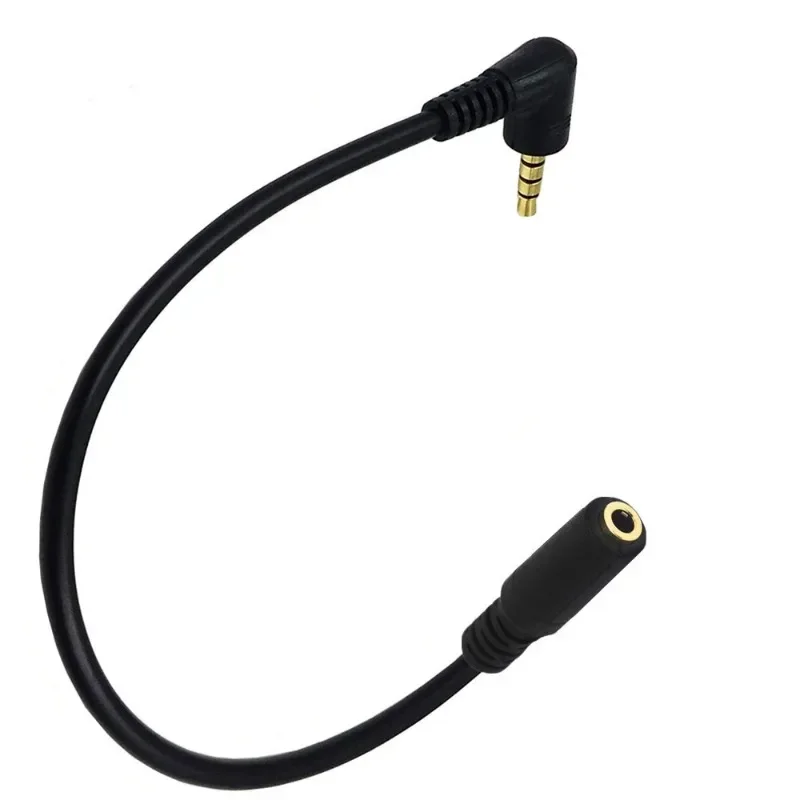 

20cm 90 Degree Right Angle 4 Pole TRRS 3.5mm Aux Audio Cable Extender Adapter M/F 3.5mm for PC OR Mic-earphone Cables