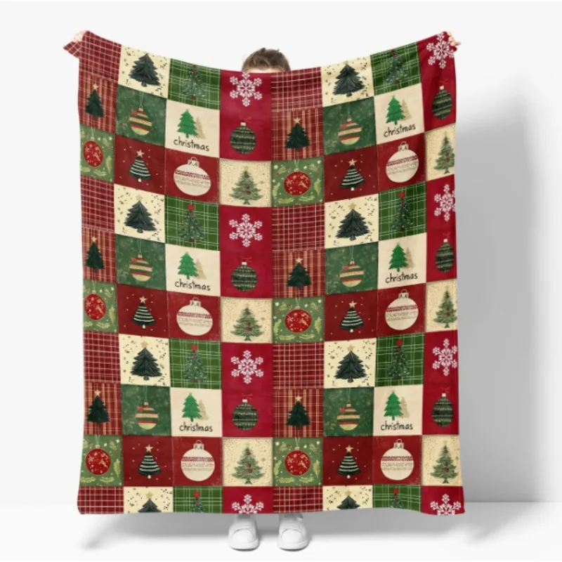 بطانية عيد الميلاد، زخارف شجرة الثلج، بطانية ناعمة ومريحة، هدية مثالية للأطفال والكبار والزوجة ونفسك