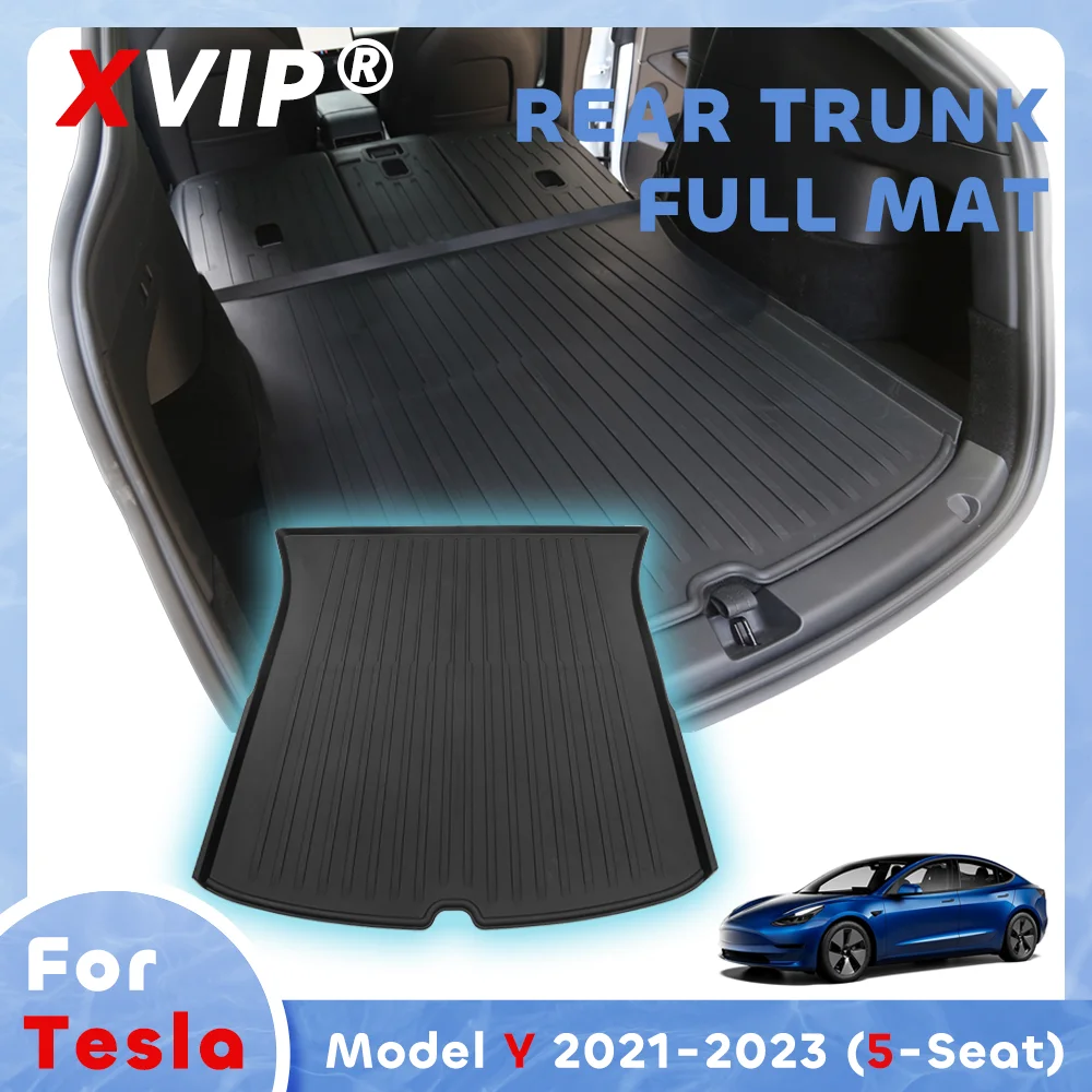

XVIP Upgraded Injection-Molded TPE Rear Trunk Mat Storage Pad Cargo Tray Dustproof Waterproof Protecion For Tesla ModelY 2021-23