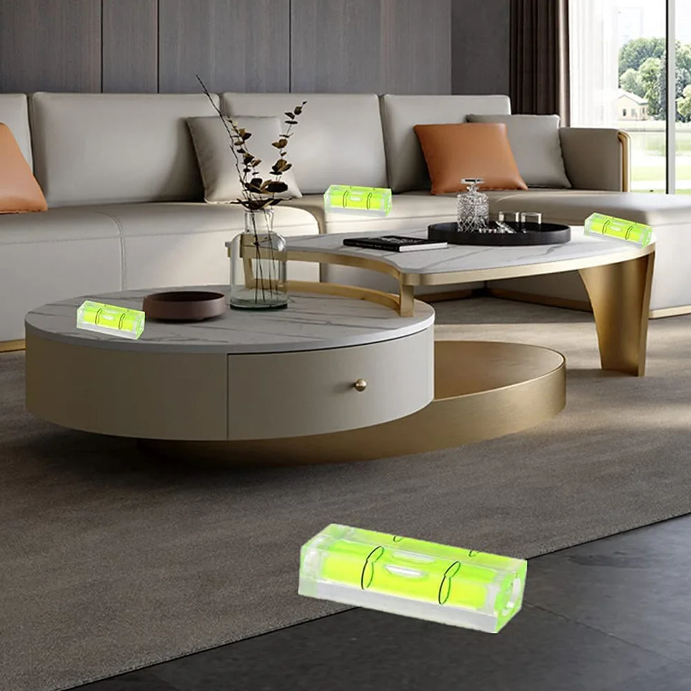 6 pezzi Mini livella a bolla di spirito livelli quadrati per cornici da parete display artistici immagine appesa RV treppiede misurazione