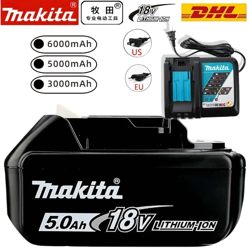 

18V 6Ah Original Makita BL1860 BL1850B BL1850 BL1840 BL1830 screwdriver battery & charger 18V Replacement Power Tool Batteries.