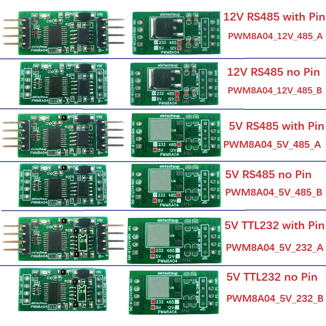 3CH DC 5V 12V RS485 1Hz-20kHz regulacja częstotliwości cyklu pracy PWM kwadratowa Generator impulsów Modbus RTU PWM8A04