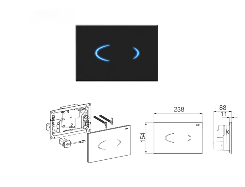 Wall mounted concealed water tank, wall mounted squatting toilet, floor mounted toilet, pneumatic flushing panel button button