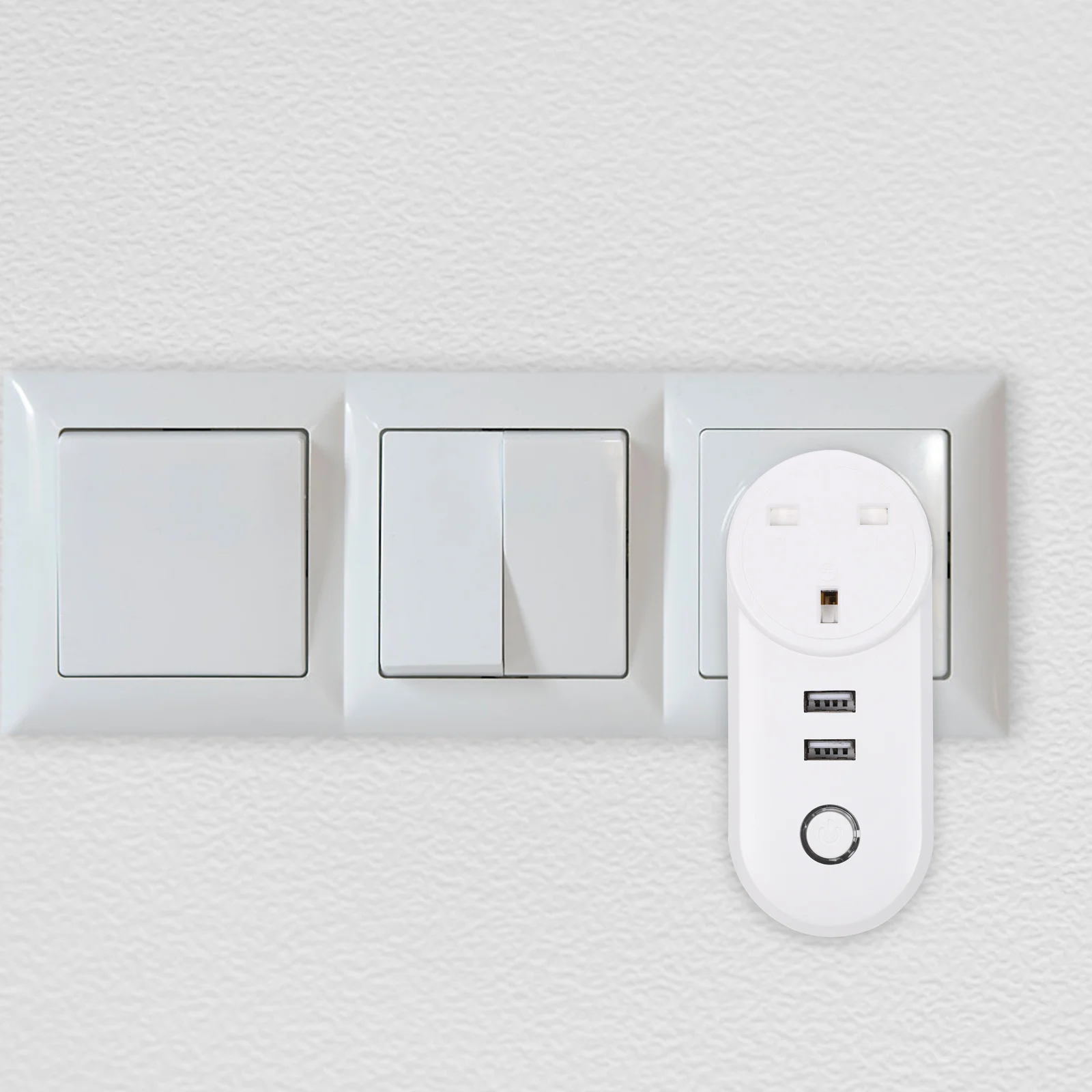 

Вилка с двумя USB Wi-Fi, умная розетка для дома, британская вилка, управляемая Wi-Fi розетка, прочная для прикроватной лампы