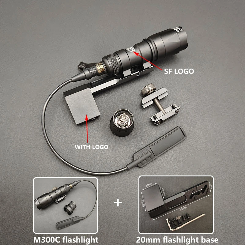 Тактический фонарик SF M300A M300C, 600 люмен, M300 M300B M600, мини-фонарь для оружия, страйкбольная охота, Mlok keymod 20 мм