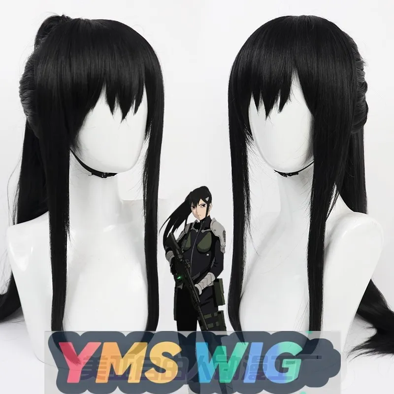 

[ИМС ПАРИК] Монстр No. Парик Yabai Mina Cos, черная имитация кожи головы с хвостиком с зажимом для рта тигра.