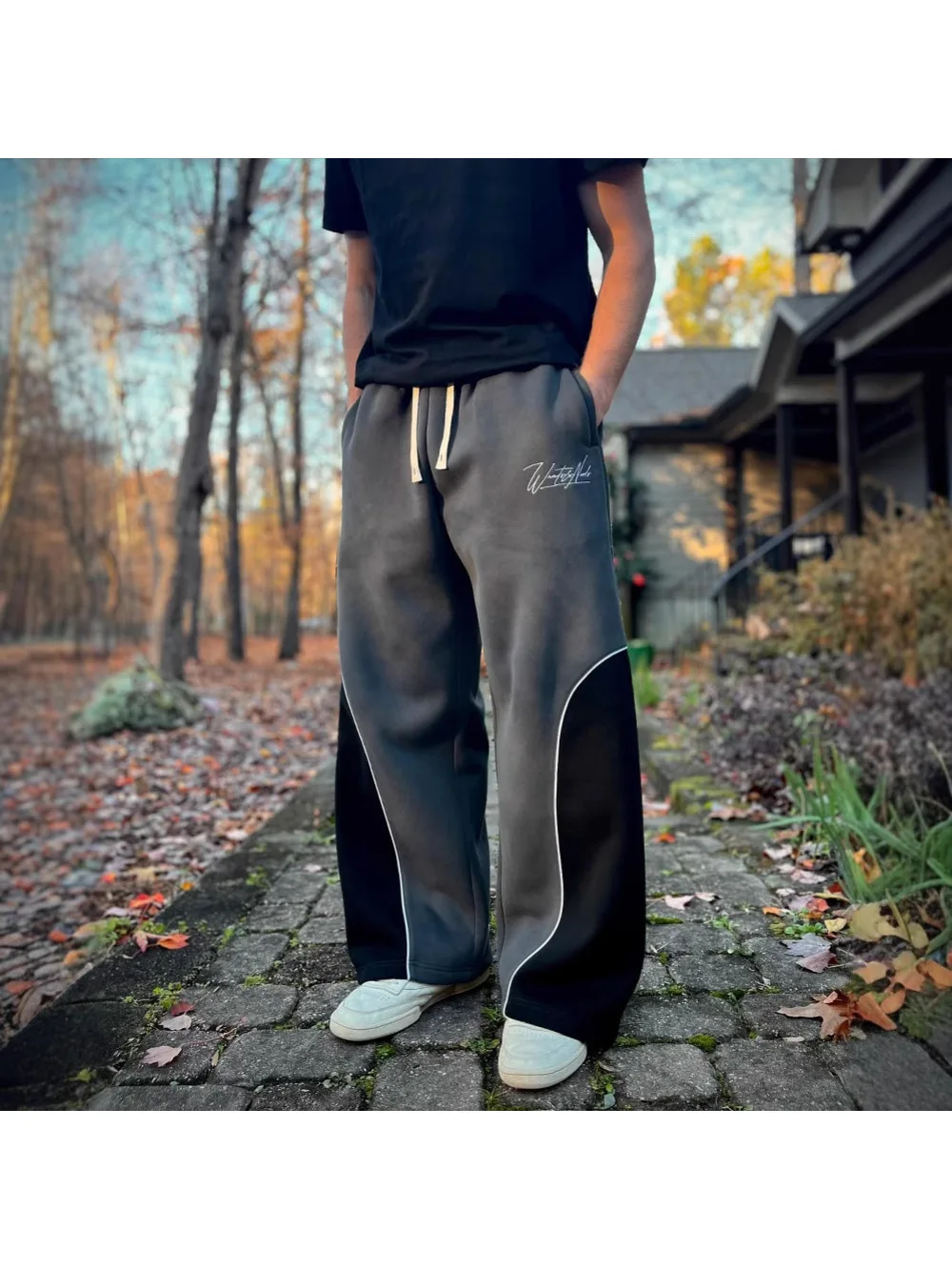 2025 New American Trendy Street Style Casual Embroidered Pants Retro Versatile Sports Pants